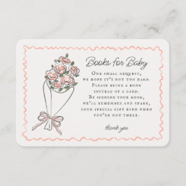 Roze Bloemenmarkt Bloemen Boeken voor Baby Insert Informatiekaartje