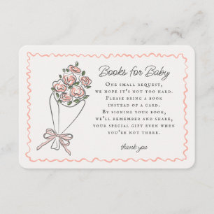 Roze Bloemenmarkt Bloemen Boeken voor Baby Insert Informatiekaartje