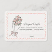 Roze Bloemenmarkt Bloemen Luier Raffle Insert Informatiekaartje (Voorkant)