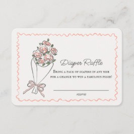 Roze Bloemenmarkt Bloemen Luier Raffle Insert Informatiekaartje