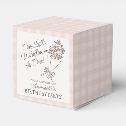 Roze Bloemenmarkt Frisse Bloemen Verjaardag Bedankdoosjes (Achterkant)