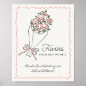 Roze Bloemenmarkt Frisse Bloemengunsten Teken Poster (Voorkant)