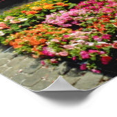 Roze bloemenmarkt op hoofdplein, Brussel, Belgi Poster (Hoek)