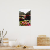 Roze bloemenmarkt op hoofdplein, Brussel, Belgi Poster (Keuken)
