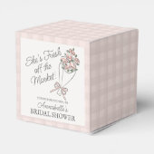 Roze Bloemenmarkt Verse Bloem Bruidsdouche Bedankdoosjes (Achterkant)