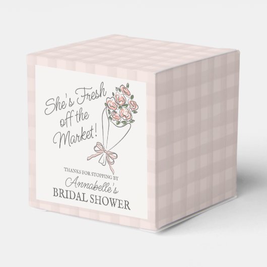 Roze Bloemenmarkt Verse Bloem Bruidsdouche Bedankdoosjes (Achterkant)