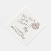 Roze Bloemenmarkt Verse Bloem Bruidsdouche Servet (Hoek)