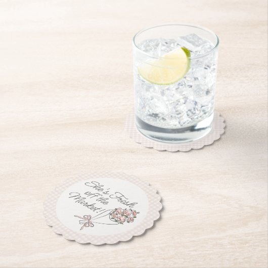 Roze Bloemenmarkt Verse Bloem Bruidsfeest Kartonnen Onderzetters (Insitu)