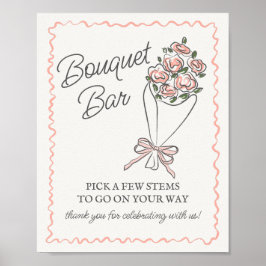 Roze Bloemenmarkt Verse Bloemen Boeket Bar Teken Poster