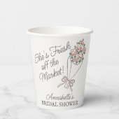 Roze Bloemenmarkt Verse Bloemen Bruidsdouche Papieren Bekers (Achterkant)