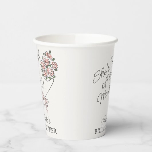 Roze Bloemenmarkt Verse Bloemen Bruidsdouche Papieren Bekers (Links)