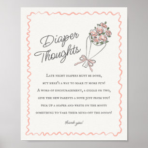 Roze Bloemenmarkt Verse Bloemen Luier Gedachten Poster