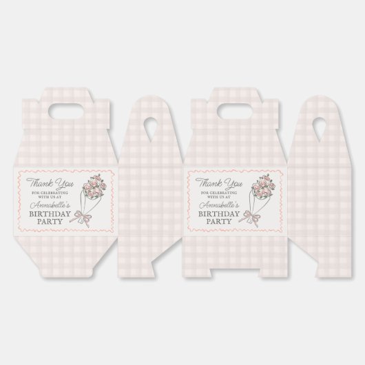 Roze Bloemenmarkt Verse Bloemen Verjaardagsfeest Bedankdoosjes (Ongevouwen)