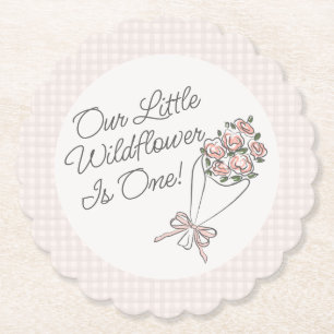 Roze Bloemenmarkt Verse Bloemen Verjaardagsfeest Kartonnen Onderzetters