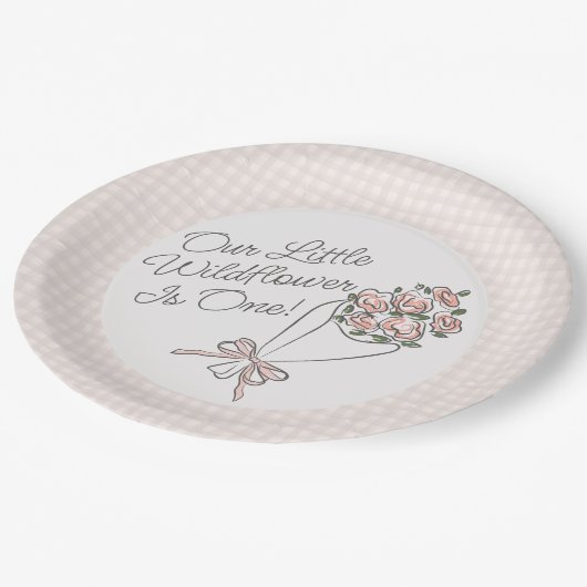 Roze Bloemenmarkt Verse Bloemen Verjaardagsfeest Papieren Bordje (Gekanteld)