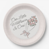 Roze Bloemenmarkt Verse Bloemen Verjaardagsfeest Papieren Bordje (Voorkant)