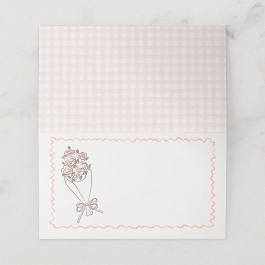 Roze Bloemenmarkt Verse Bloemen Vouwkaartje Plaatskaartje (Buitenkant ongevouwen)