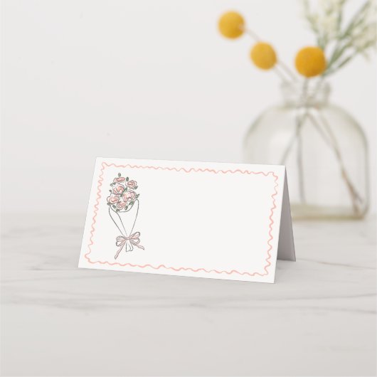 Roze Bloemenmarkt Verse Bloemen Vouwkaartje Plaatskaartje (Voorkant)