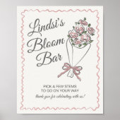 Roze Bloemenmarkt Verse Bloemenbloemenbar Teken Poster (Voorkant)