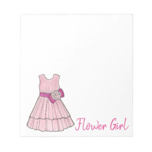 Roze Bloemenmeisje Party Dress Weddenschap Gift Notitieblok