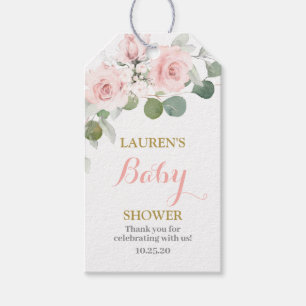 Roze bloemenmeisje vrijgezellenfeest cadeau labels cadeaulabel