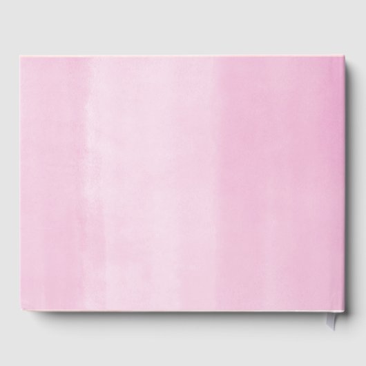 Roze bloemenmeisje waterverf baby shower gastenboek (Achterkant)