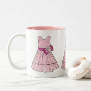 Roze Bloemenmeisje Wedding Party Pageant Dress Mok