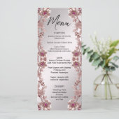 Roze  Bloemenmenu Menu (Staand voorkant)