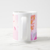 Roze bloemenmok grote koffiekop (Achterkant)