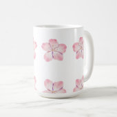 Roze bloemenmok koffiemok (Voorkant rechts)