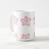 Roze bloemenmok koffiemok (Voorkant links)