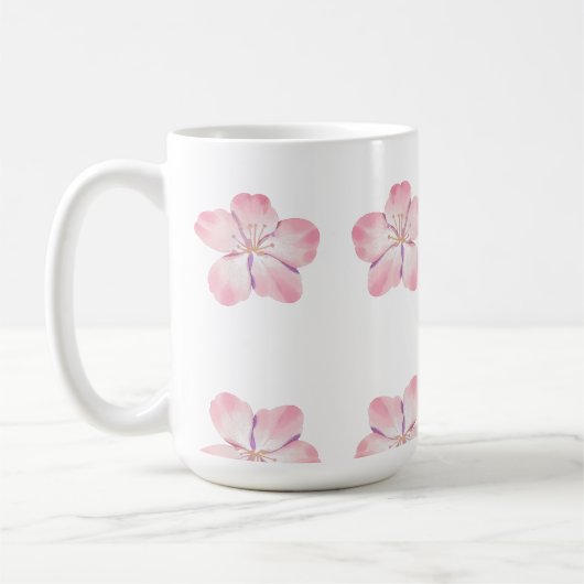 Roze bloemenmok koffiemok (Links)