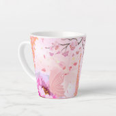Roze bloemenmok latte mok (Linkerhoek)