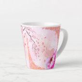 Roze bloemenmok latte mok (Rechterhoek)