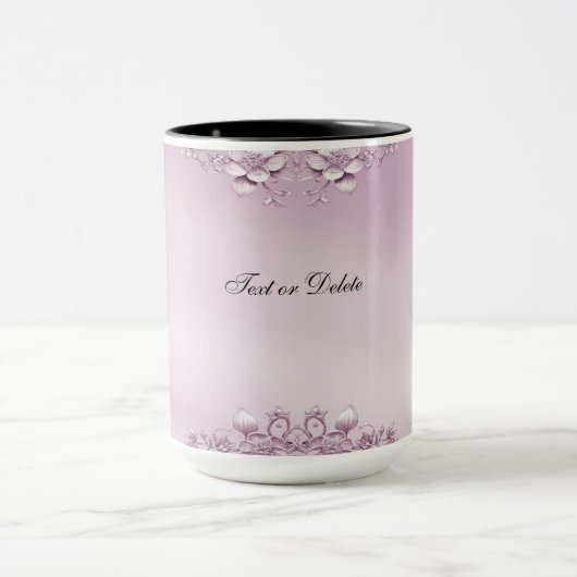 Roze bloemenmok mok (Midden)