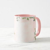 Roze bloemenmonogram L waterverf met Naam Mok (Voorkant rechts)