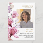 Roze Bloemenmonument begrafenisopdracht Programmakaart (Voorkant)