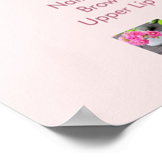 Roze bloemennagelsalon Prijslijst Menu Poster (Hoek)
