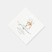 Roze Bloemenofficial & Prosecco Bruidsfeest Servet (Hoek)