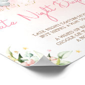 Roze Bloemenolifant Late Night Luiers Poster (Hoek)