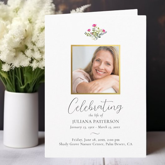  roze bloemenorde begrafenisfoto's programma