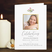  roze bloemenorde begrafenisfoto's programma