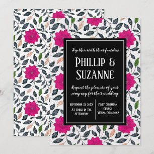 roze bloemenpatroon kaart