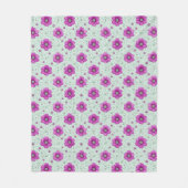 Roze Bloemenpatroon Met Druppels Fleece Deken (Voorkant)