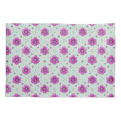 Roze Bloemenpatroon Met Druppels Kussensloop (Achterkant)