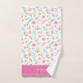  roze bloemenpatroon Monogrammen Bathroom Bad Handdoek (Handdoek)