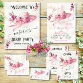 Roze bloemenPet Derby Vrijgezellenfeest Kaart