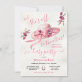 Roze bloemenPet Derby Vrijgezellenfeest Kaart (Voorkant)