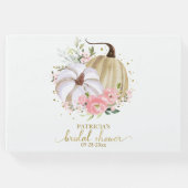Roze Bloemenpompoen Herfst Bruiloft Gastboek Gastenboek (Voorkant)