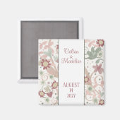 Roze Bloemenpret Gepersonaliseerde Inspirativiteit Magneet (Voorkant / Achterkant)